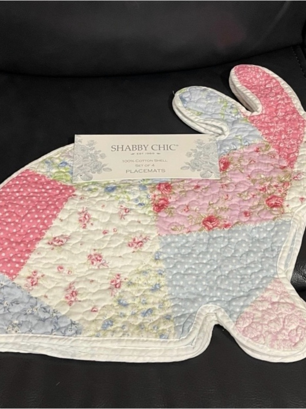 Easter Shabby Chic Sweet Shaped Bunny Placemats, Set of 4